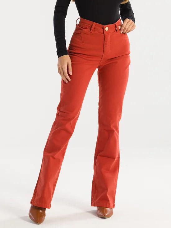 Calça Feminina Jeans Boot Cut Colorida