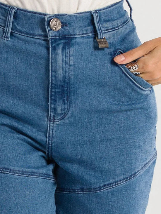 Calça Feminina Jeans Slouchy Barra Elástica