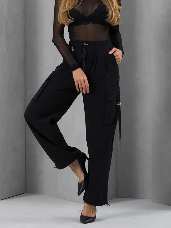 Calça Feminina Viscose Parachute Bolso Cargo