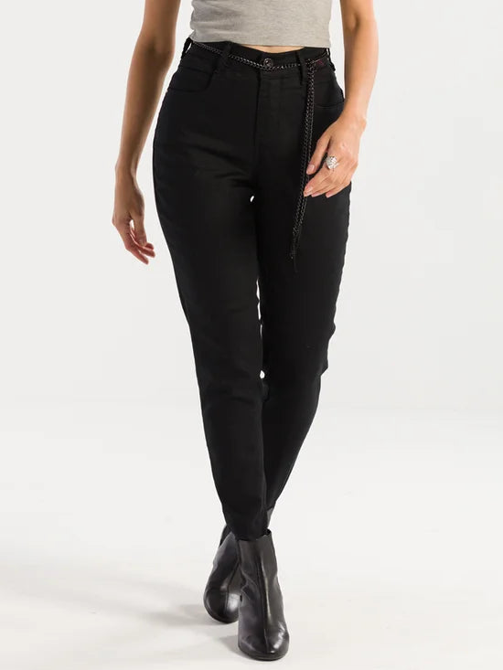 Calça Feminina Sarja Skinny Corrente (Não Desbota)