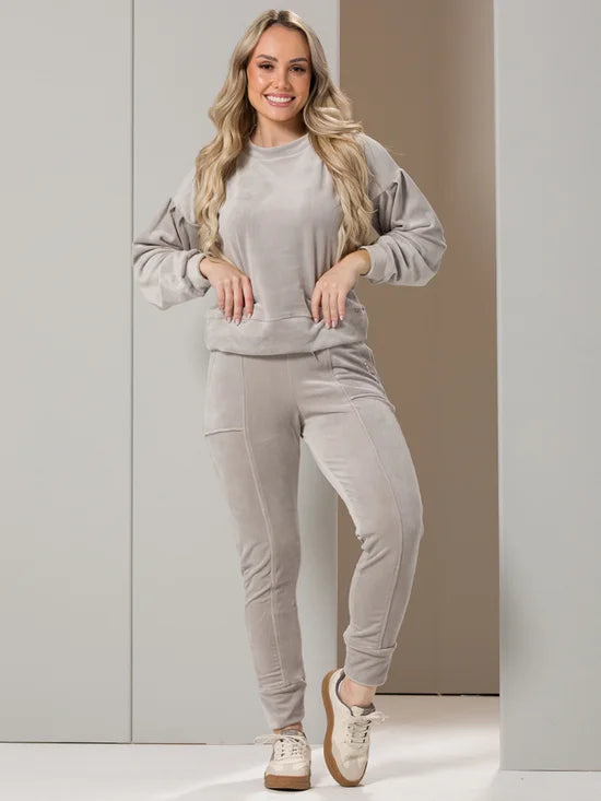 Conjunto Feminino Plush Manga Puffer