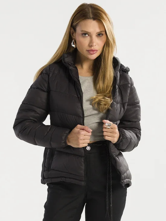 Jaqueta Feminina Nylon Gominhos Forro Flanelado