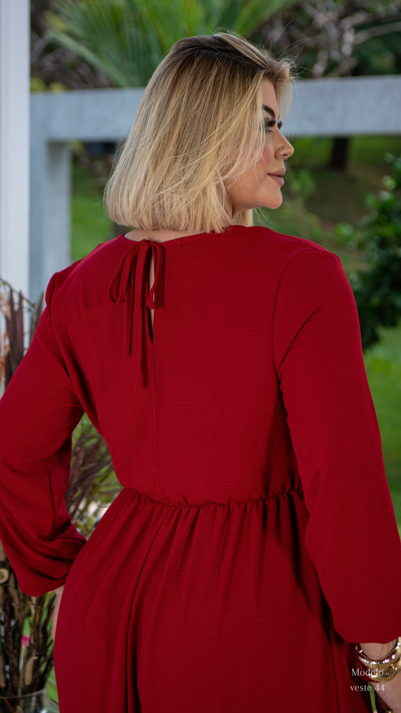 Vestido Longo Plus Size Manga Longa Zérya