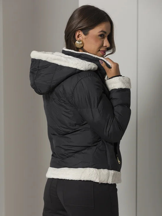 Jaqueta Feminina Nylon Forrada Pelinhos