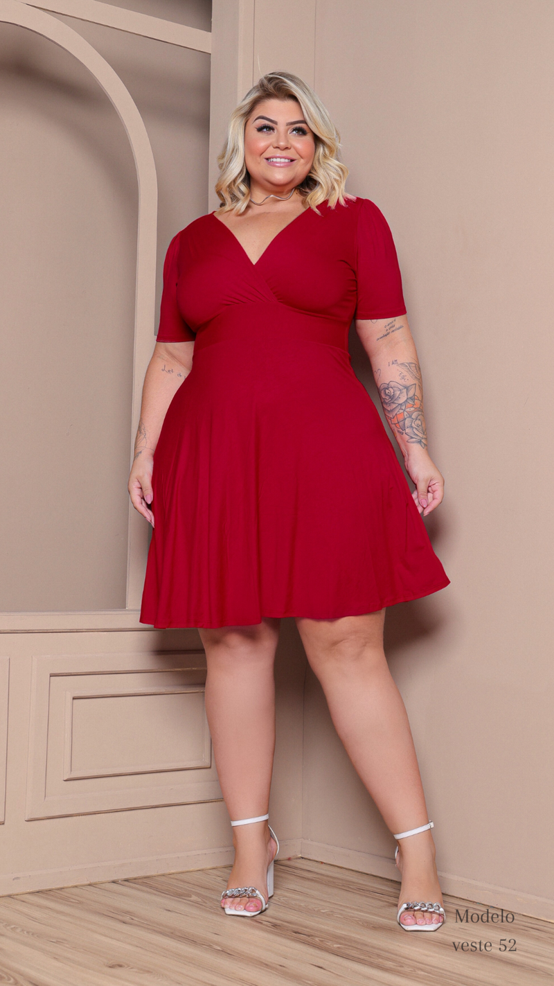 Vestido Plus Size Manga Bufante Princesa