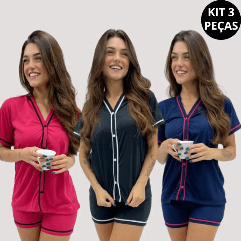 Kit 3 Pijamas Femininos