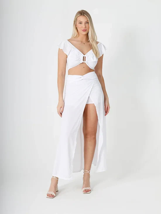 Conjunto Feminino Poliamida Cropped + Saia
