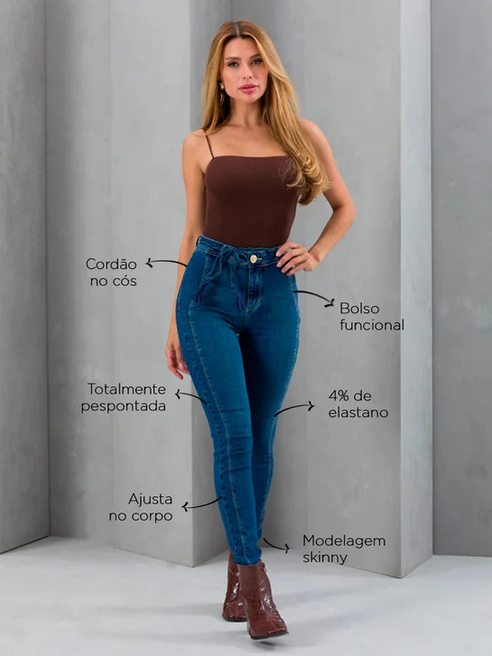 Calça Feminina Jeans Skinny Pespontada - FV ZÉRYA