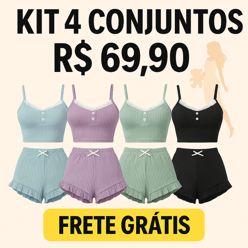 KIT 4 Conjunto Pijamas