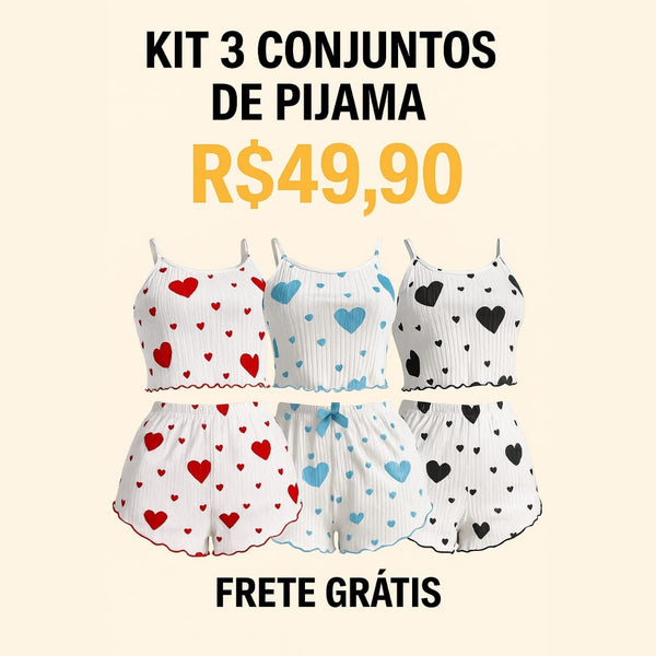 KIT 3 Conjunto Pijamas
