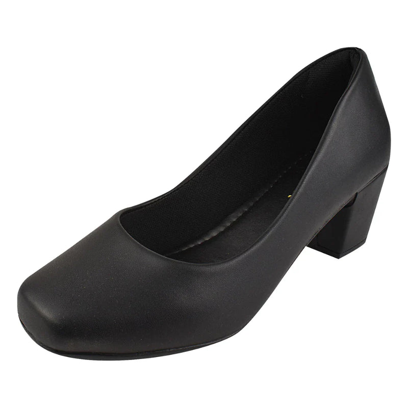 Sapato Scarpin Bico Quadrado Social Palmilha Confort