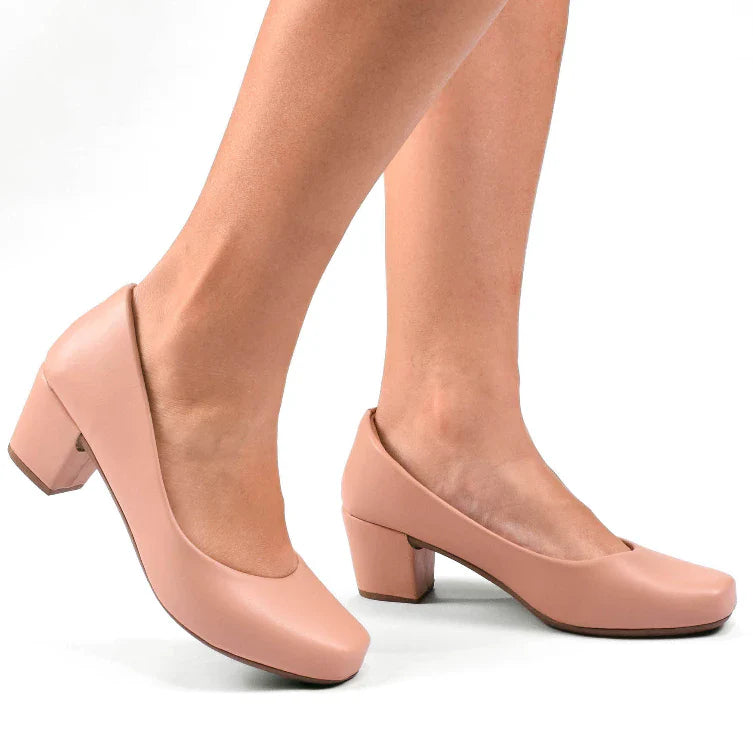 Sapato Scarpin Bico Quadrado Social Palmilha Confort
