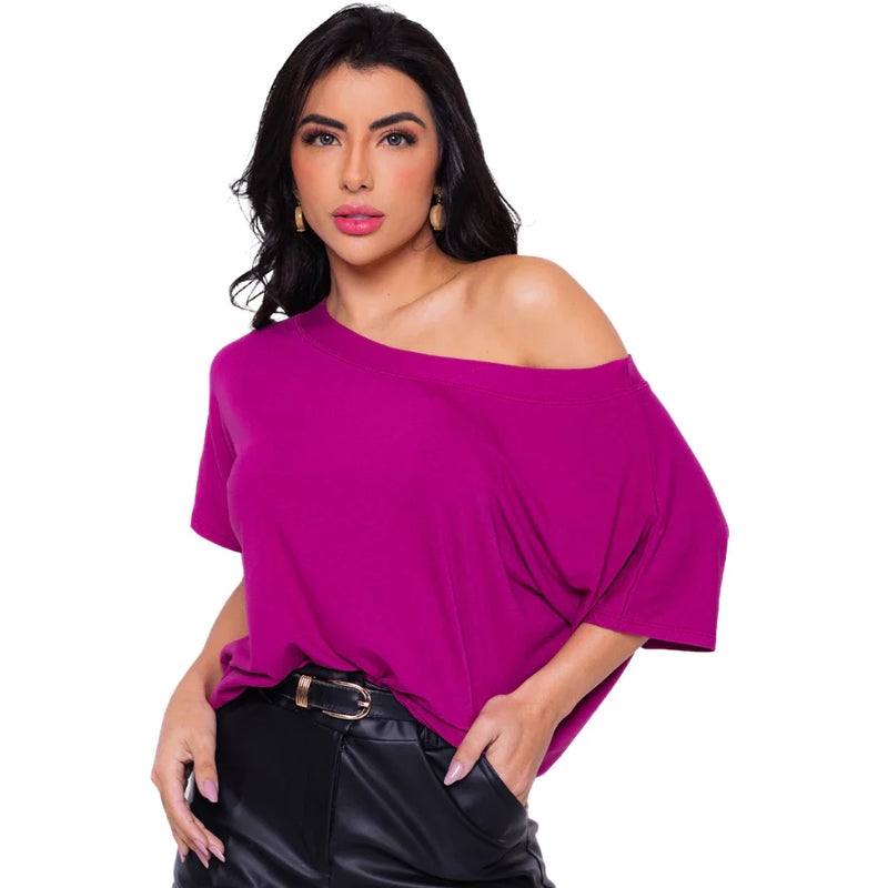 Camisa Soltinha Gola Canoa