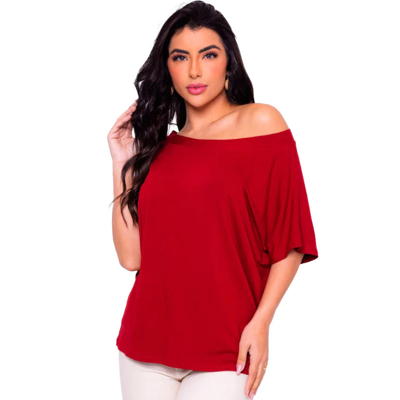 Camisa Soltinha Gola Canoa