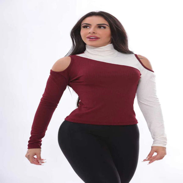 Camisa com gola trançada
