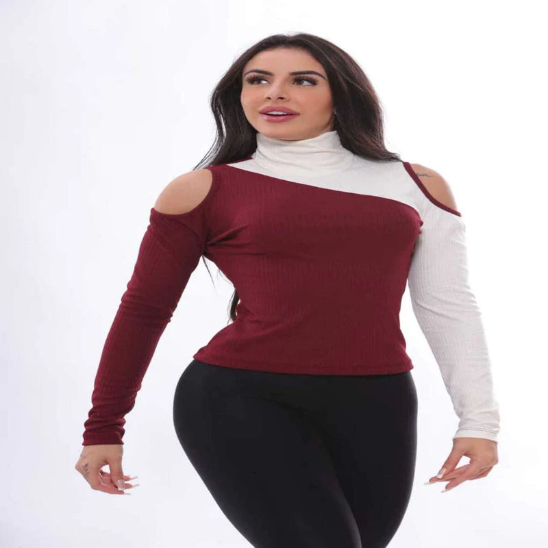 Camisa com gola trançada