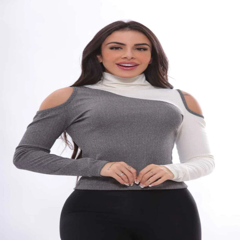 Camisa com gola trançada