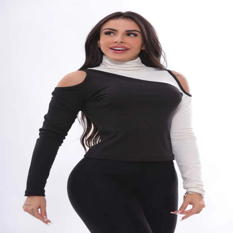 Camisa com gola trançada