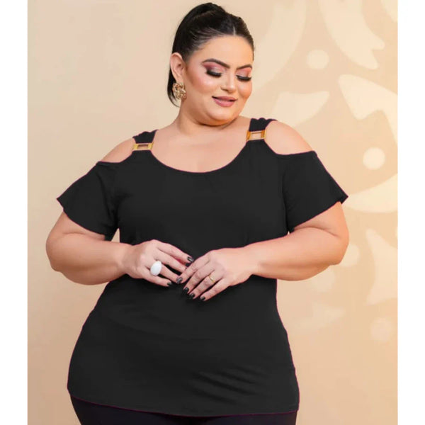 Camisa Ciganinha Plus Size soltinha