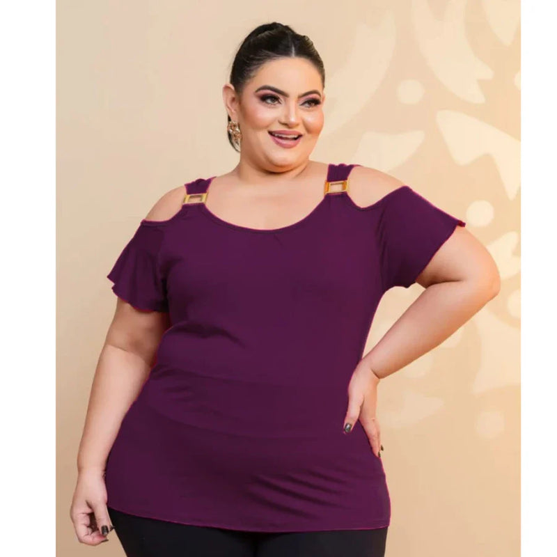 Camisa Ciganinha Plus Size soltinha