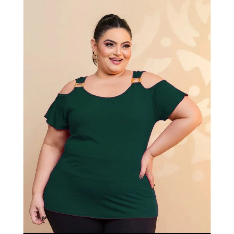 Camisa Ciganinha Plus Size soltinha