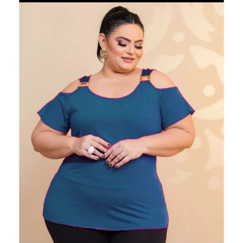 Camisa Ciganinha Plus Size soltinha