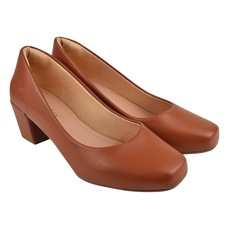 Sapato Scarpin Bico Quadrado Social Palmilha Confort