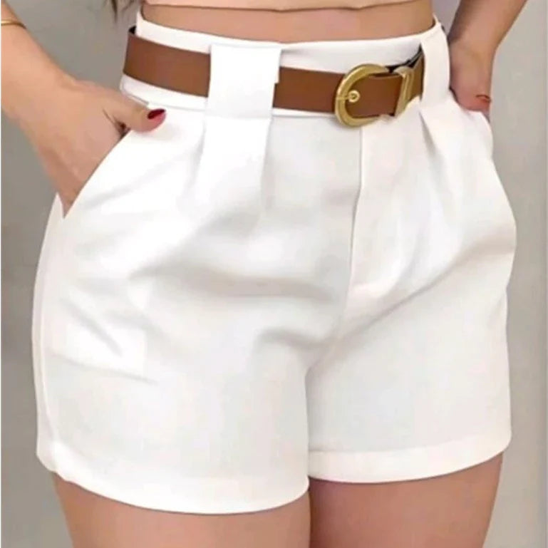Short Alfaiataria com Cinto com Bolso Cintura Alta