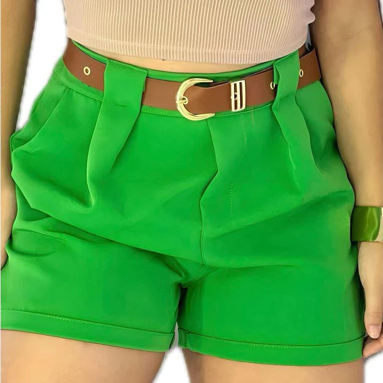 Short Alfaiataria com Cinto com Bolso Cintura Alta