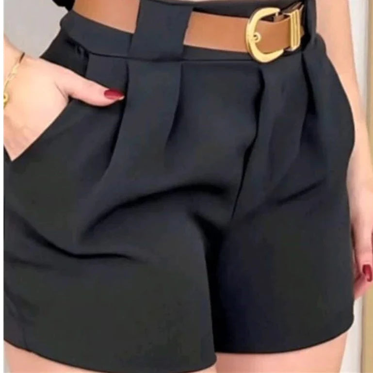 Short Alfaiataria com Cinto com Bolso Cintura Alta