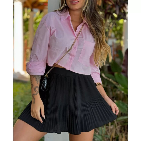 Short Saia Crepe Malha