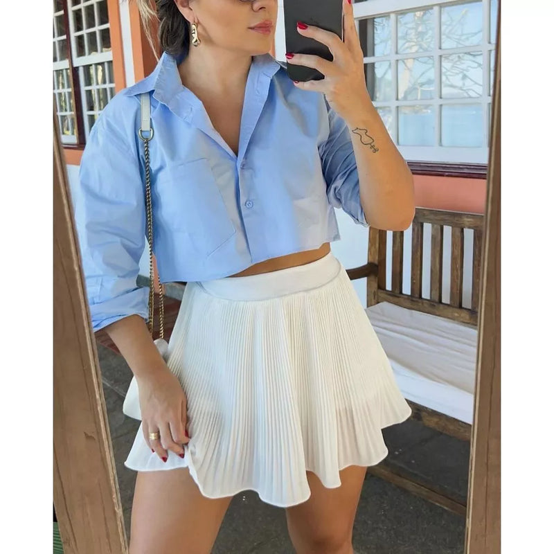 Short Saia Crepe Malha