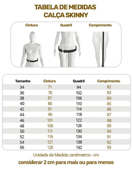 KIT 3 Calças Feminina Jeans Cropped Confort