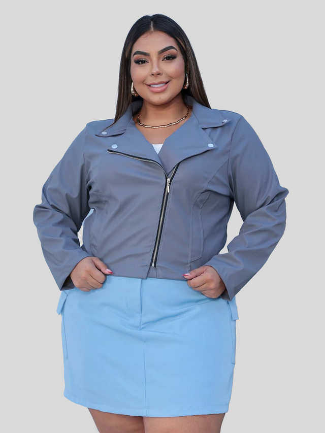 Jaqueta Couro Fake Plus Size G1 G2 G3 Estilosa - Zérya