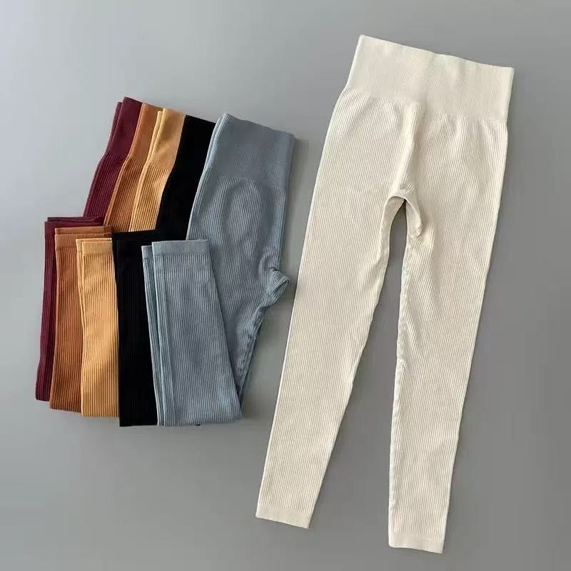 Calça Legging Push Up Canelada de Cintura Alta
